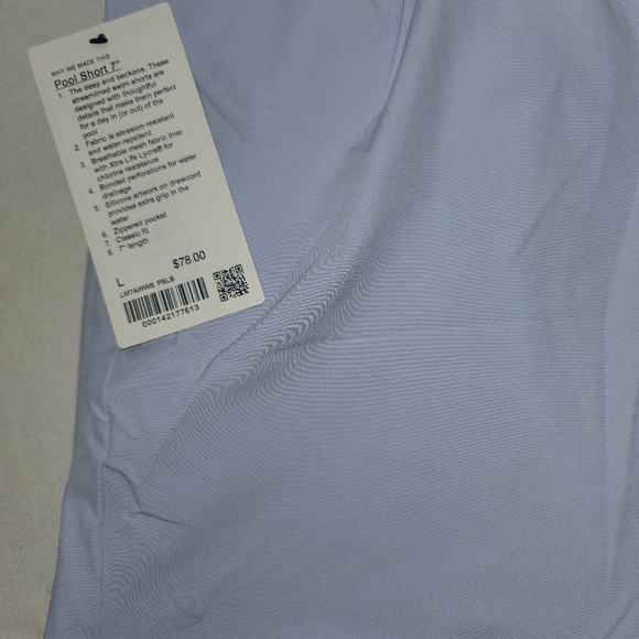 Lululemon Pool Short 7" -Pastel Blue size L new - Picture 5 of 5